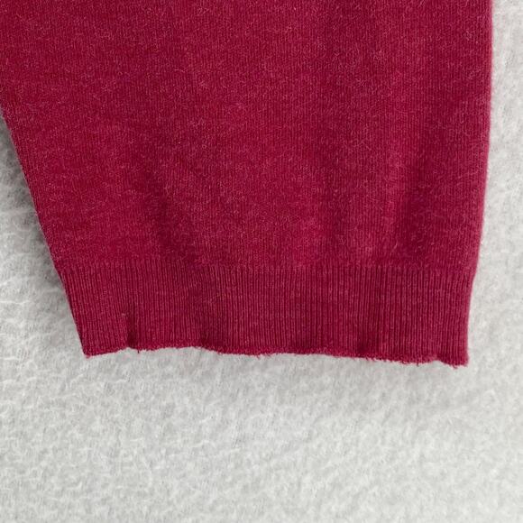 EILEEN FISHER Top S Cotton Jersey Boxy Turtleneck Long Sleeve Basic Pink Red USA - Picture 6 of 11